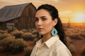 Western Prairie Bloom Earrings - Sky Blue